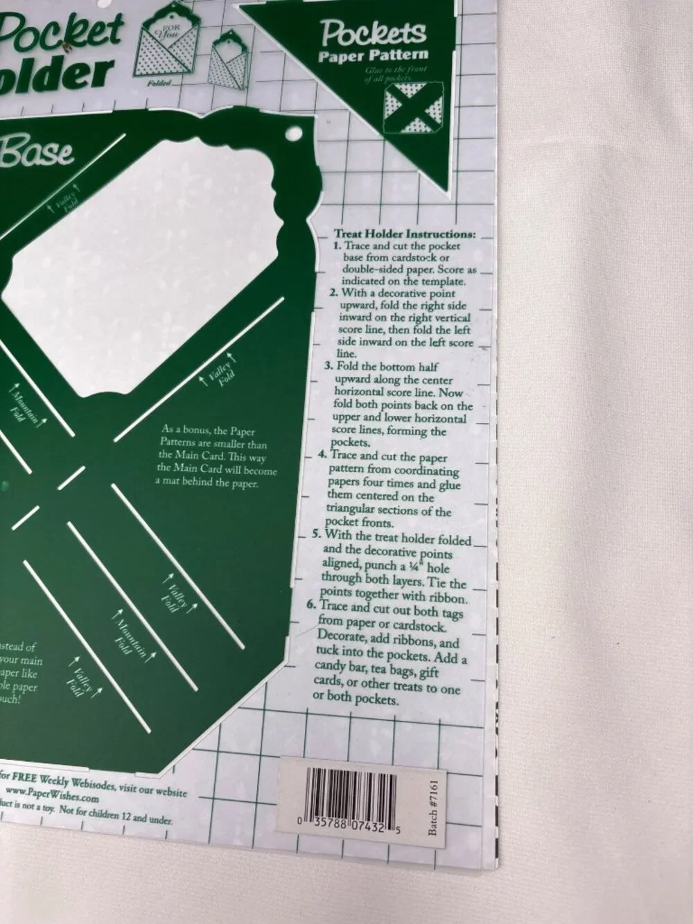 Double-Pocket Treat Holder Paper Pattern Hot off the Press Crafts